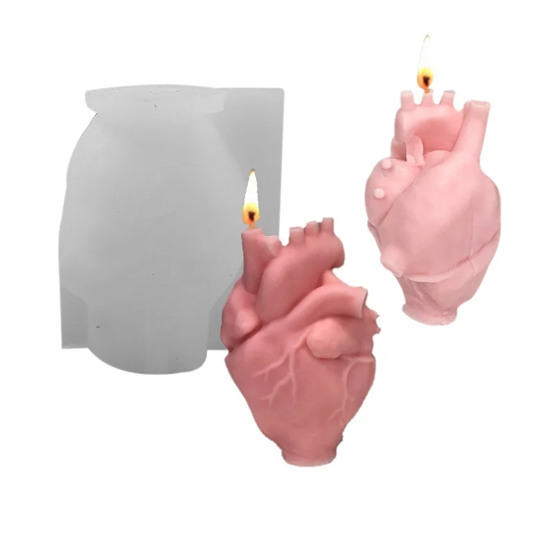Soap Making Experiment - DIY Human Heart Silicone Candle Molds