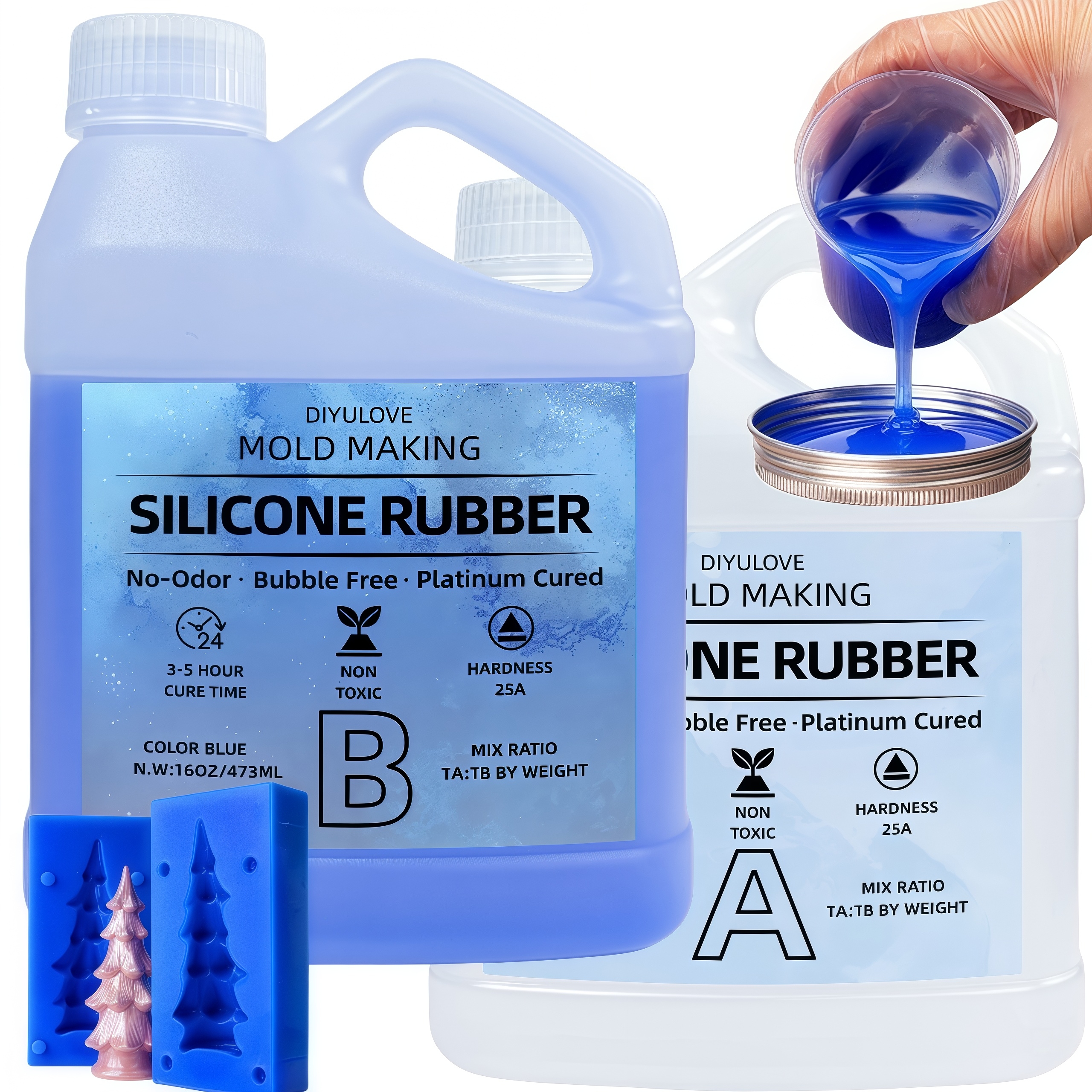 Soap Making Ins - 32oz High-Performance Silicone Rubber Non-Toxic for