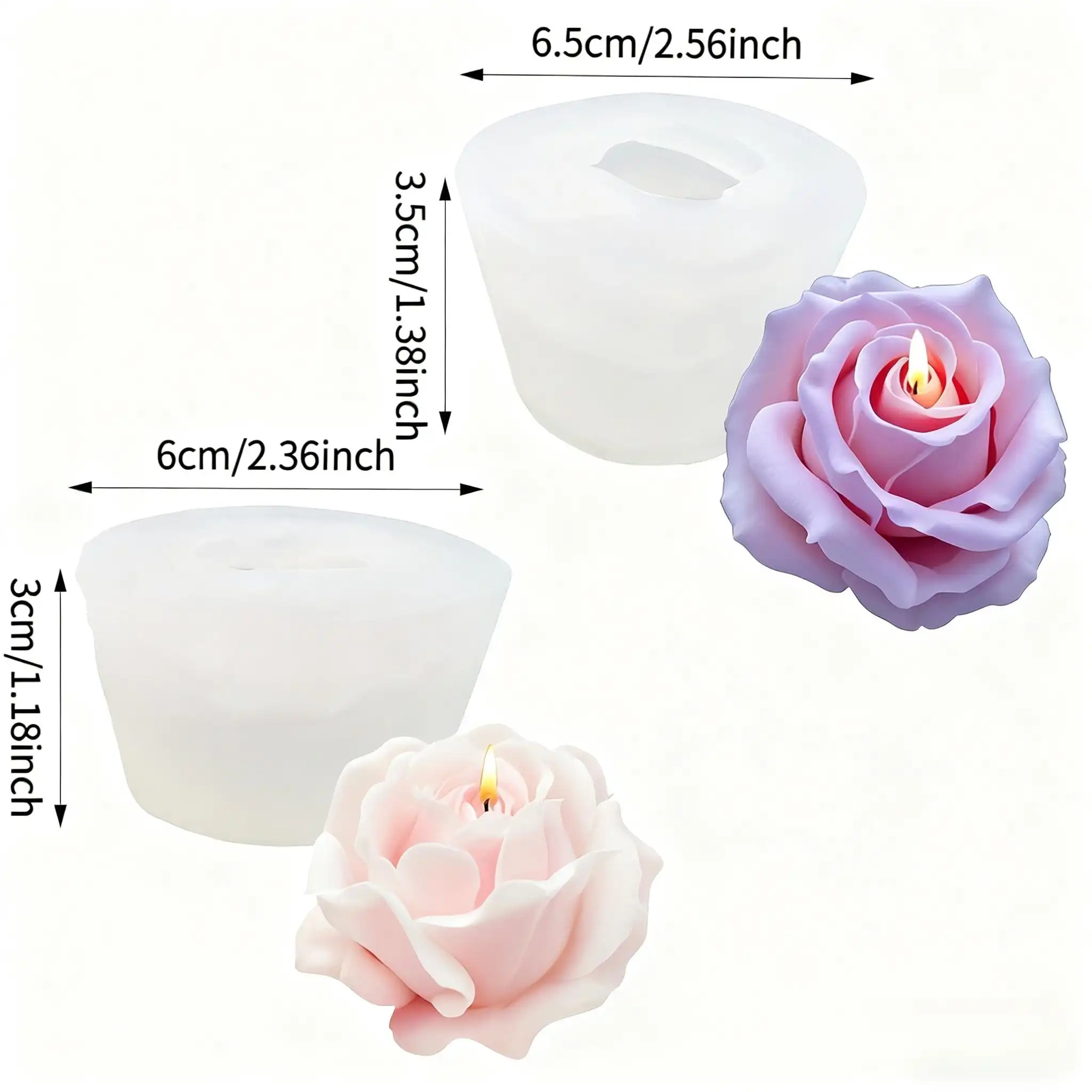 2-Piece Romantic 3D Rose Silic - Soap Making Additives incelemesi ve fiyatı