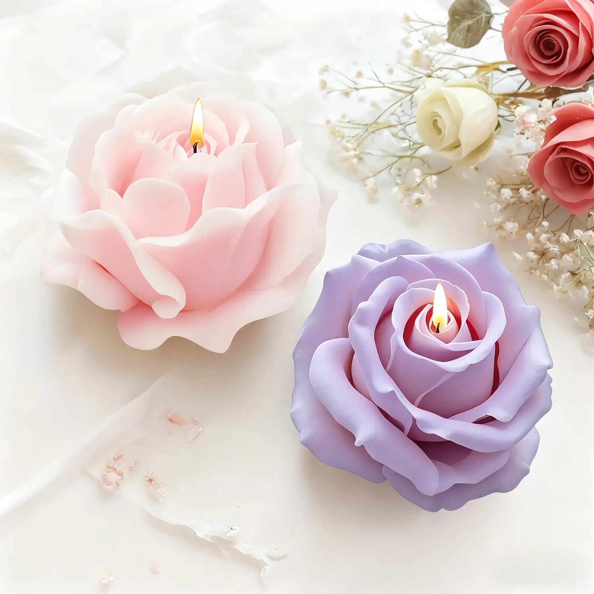 2-Piece Romantic 3D Rose Silic - Soap Making Additives incelemesi ve fiyatı