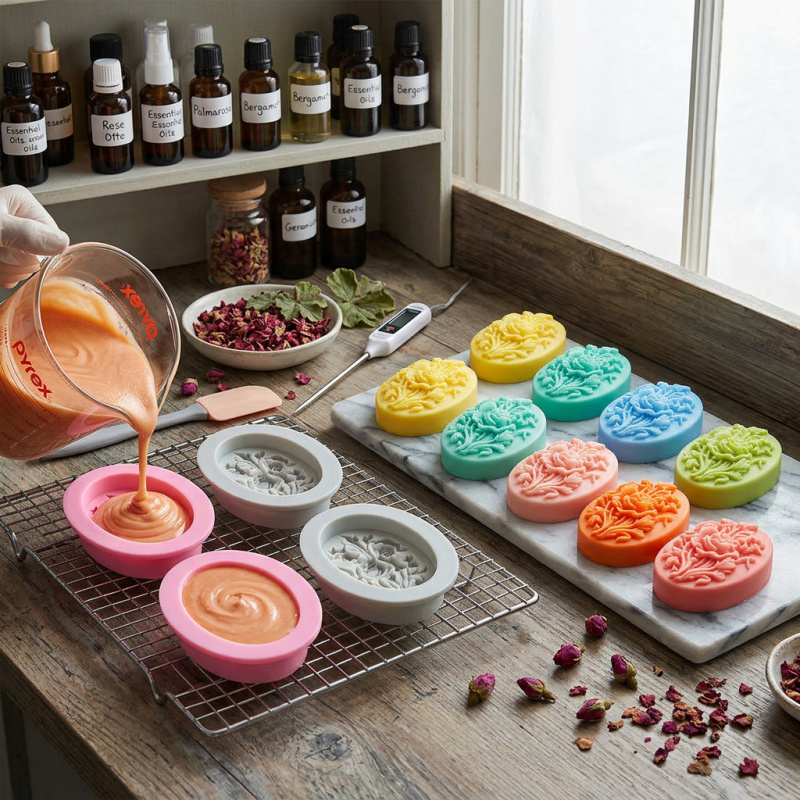 4 Silicone mold with flower sh - Soap Making Ins incelemesi ve fiyatı